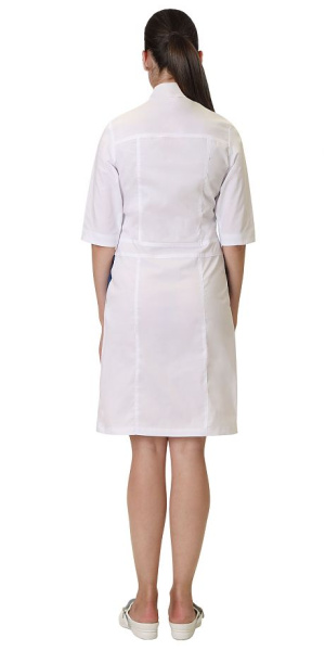 Халат "БАРБАРА" женский белый с т.синим