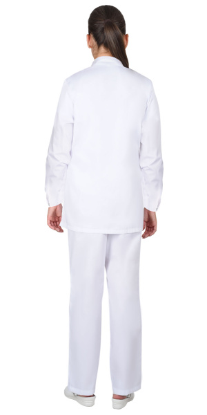 Костюм "ВАЛЕНСИЯ" женский белый, воротник стойка