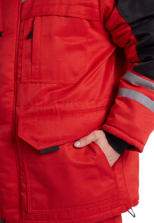 Костюм зимний "ЗИМНИК" куртка/брюки, цвет: красный/черный