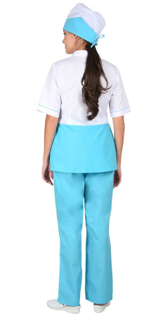 Костюм "СТЕФАНИ" женский белый со светло-бирюзовым