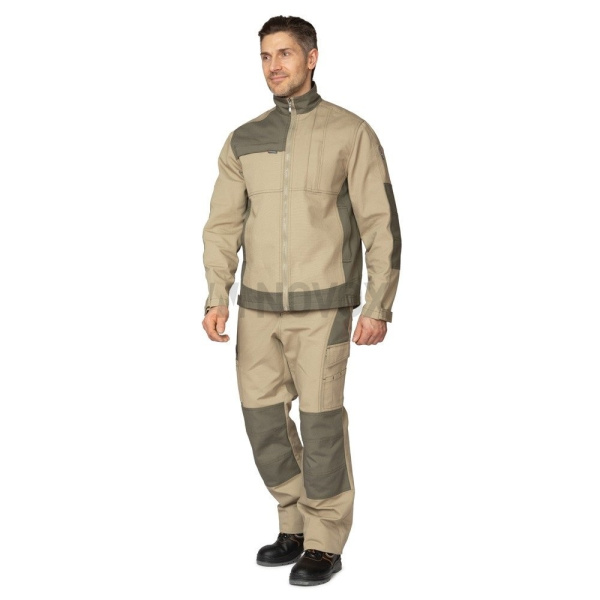 Костюм мужской "Suomi" бежевый/олива премиум (куртка и брюки)