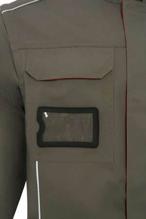 Костюм НЭКСТ (NEXT), куртка с отстегивающимися рукавами, брюки, хаки/красный