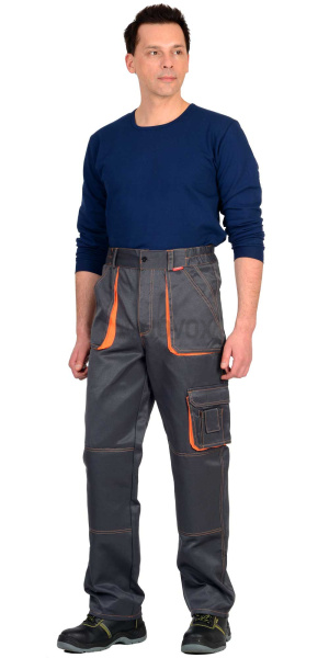 Брюки "CROWN" цв. т.серый с оранжевым