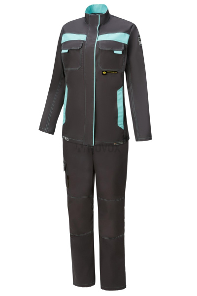 Костюм STAR (Стар) женский, куртка, брюки, графитовый мятный