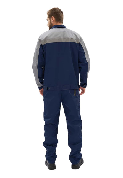 Костюм мужской "Оптимальный" летний, куртка, брюки, т.синий/серый