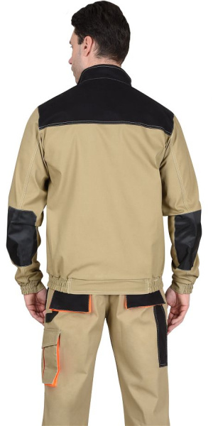 Куртка "МАНХЕТТЕН" кор. песочный с оранж. и черным тк. стрейч пл. 250г/кв.м (ЧЗ)