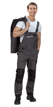 Полукомбинезон мужской "Сюрвейер" тёмно-серый/чёрный