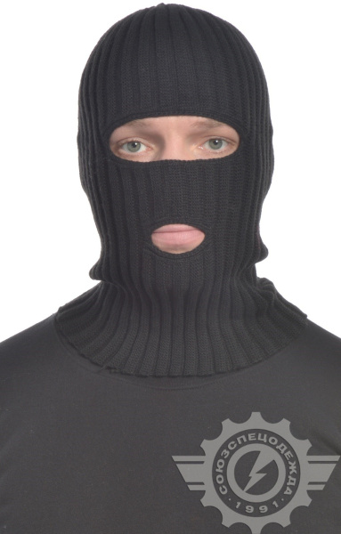 Шлем-маска трикотажная с прорезями черная
