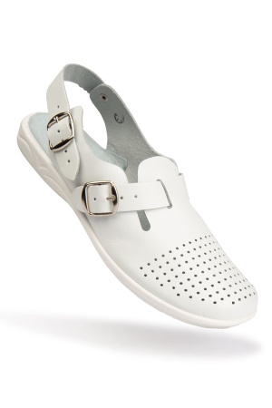 Сандалии (сабо) АЛМИ ЛАРИСА женские МИНПРОМТОРГ, нат.кожа, ПУ, белые