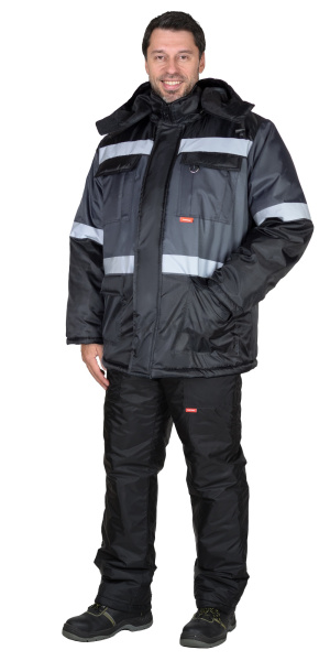 Куртка "ТЕРМИНАЛ", черная с темно-серым и СОП