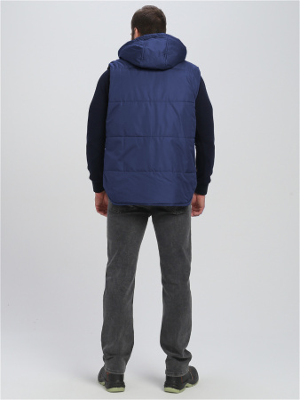 Жилет утепленный с капюшоном Респект (тк.Таслан), т.синий