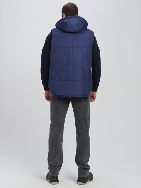 Жилет утепленный с капюшоном Респект (тк.Таслан), т.синий