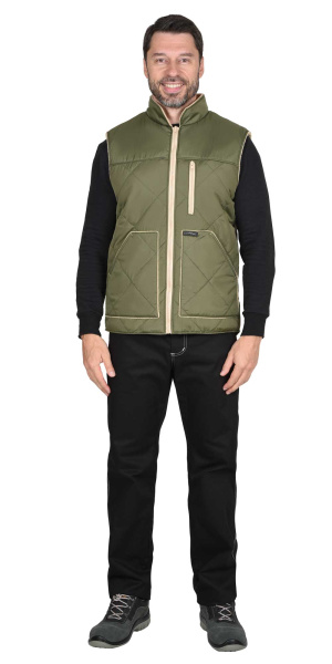 Жилет ЕВРОПА удлиненный (на подкладке флис) светлая олива