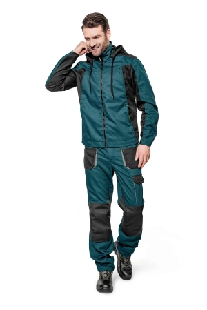 Куртка рабочая мужская летняя "Снейк" цвет темно-бирюзовый/черный