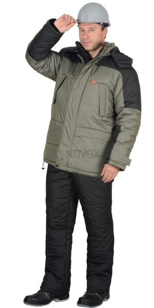 Костюм зимний "Европа" куртка, брюки, оливковый/черный