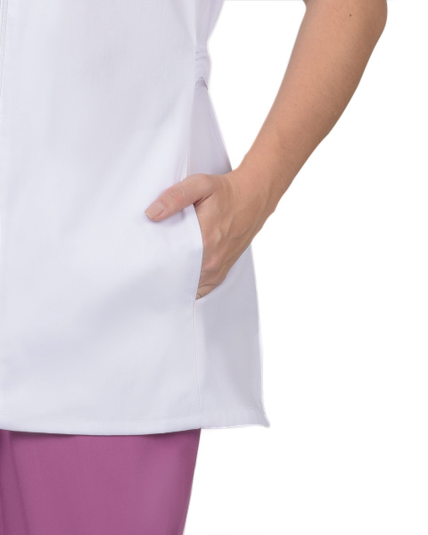 Костюм "ЛИРА" женский белый с т.розовым, блуза с брюками