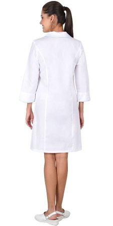Халат "ЖАСМИН" женский белый со светло-бирюзовым