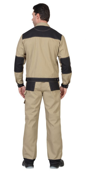 Куртка "ВЕСТ-ВОРК" кор., бежевый с черным пл. 275 г/кв.м (ЧЗ)