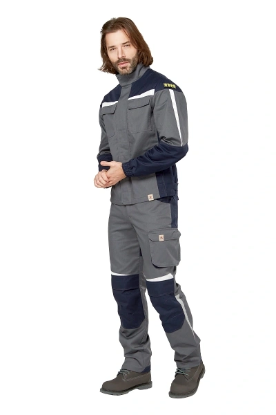 Куртка антистатическая летняя мужская "Фест" цвет серый/синий