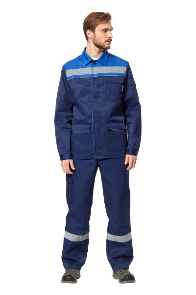 Костюм  "Профи 1", куртка, брюки, цвет василек/темно-синий