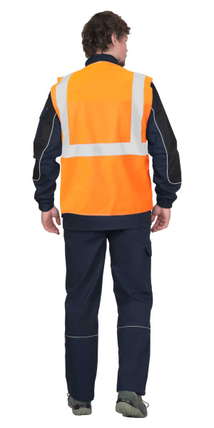Жилет сигнальный кл.1, 3 СОП (трик.100 гр/м2) оранжевый (ЧЗ)