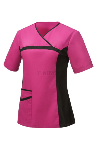 Блуза ЛИНДРЕД (Lindred) ОРИОН женская фуксия/черная, рукав короткий