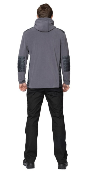 Куртка "Кеми" флисовая с капюшоном тёмно-серая