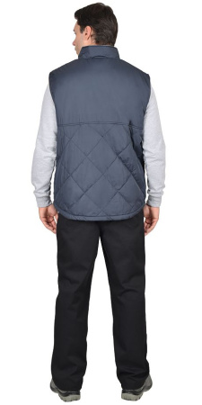Жилет ЕВРОПА удлиненный (на подкладке флис) сине-серый