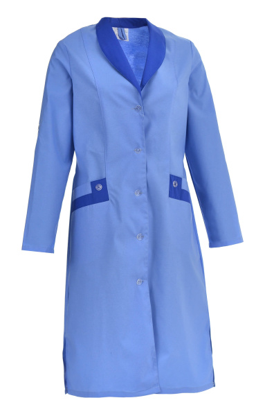 Халат "Радуга" длинный рукав голубой