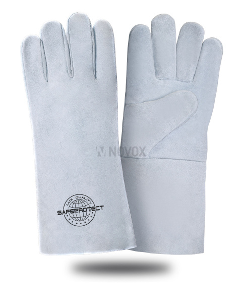 Краги спилковые Safeprotect КАРЕЛИЯ серые (без подкладки) р. 10,5