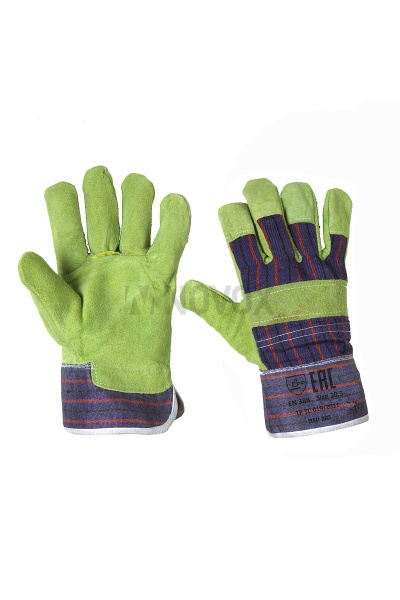 Перчатки рабочие "Ангара" из кожевенного спилка с вставками из плотного хлопка