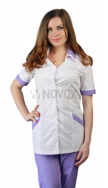 Костюм женский "Амелия" белый с сиреневым