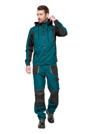 Куртка рабочая мужская летняя "Снейк" цвет темно-бирюзовый/черный