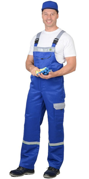 Костюм ПРАКТИК куртка, п/к васильковый со св.серым