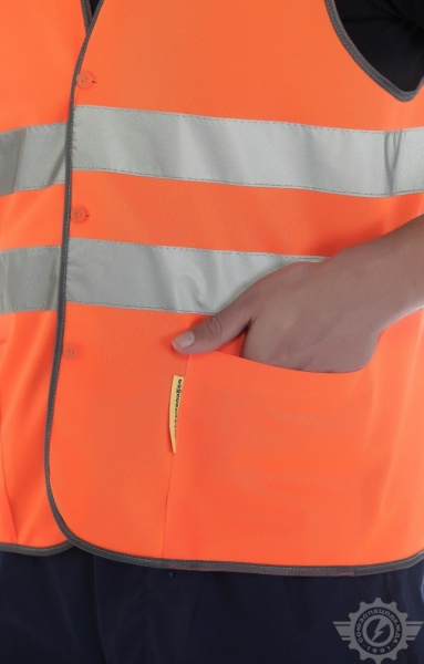 Жилет сигнальный "Спектр" оранжевый с СВП (СОП)