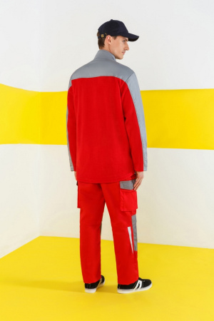 Толстовка СПЕЦ комбинированная красная/светло-серая