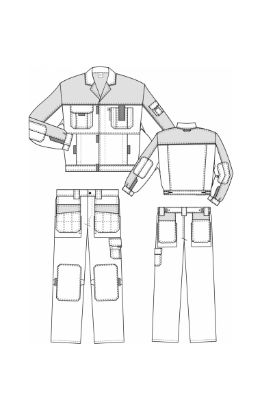 Костюм "Профессионал-1" куртка, брюки, т.серый со св. серым