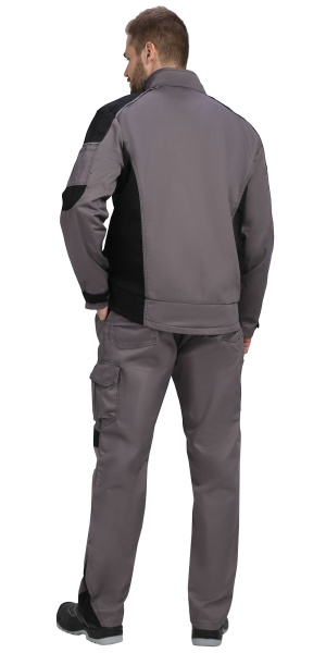 Костюм ЦИТРИН куртка (чз), п/к ср.серый с черным