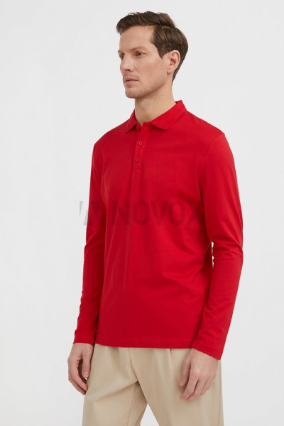 Рубашка-Поло дл.рукав (тк.Трикотаж,205), красный